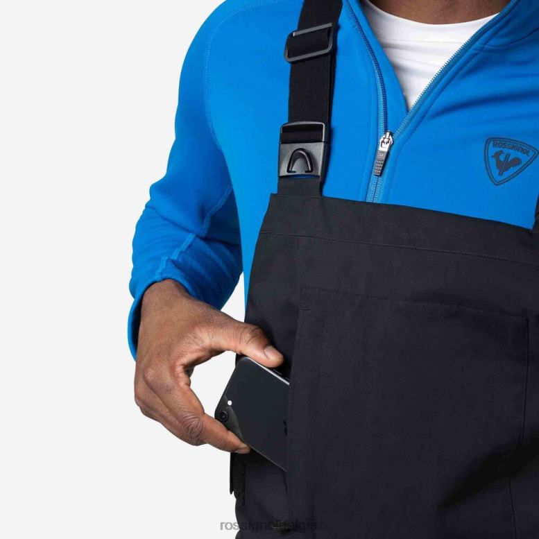 Heren relaxte bretelbroek zwart bodems Rossignol NF00D227