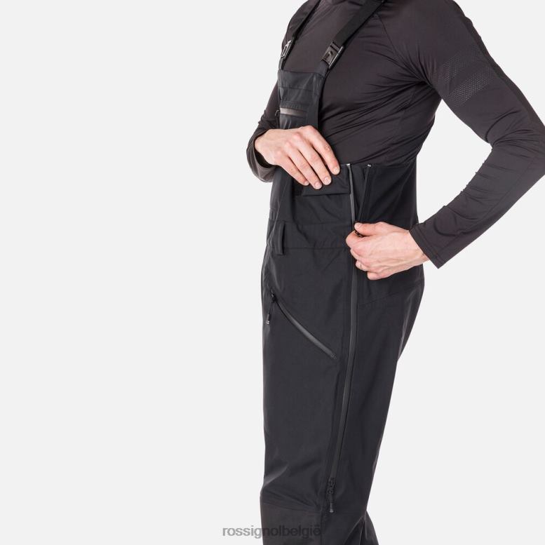 Heren skpr drielaagse bretelbroek zwart bodems Rossignol NF00D129