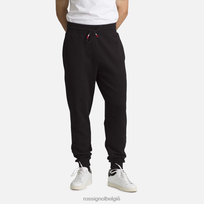 Heren Katoenen joggingbroek met logo zwart bodems Rossignol NF00D337