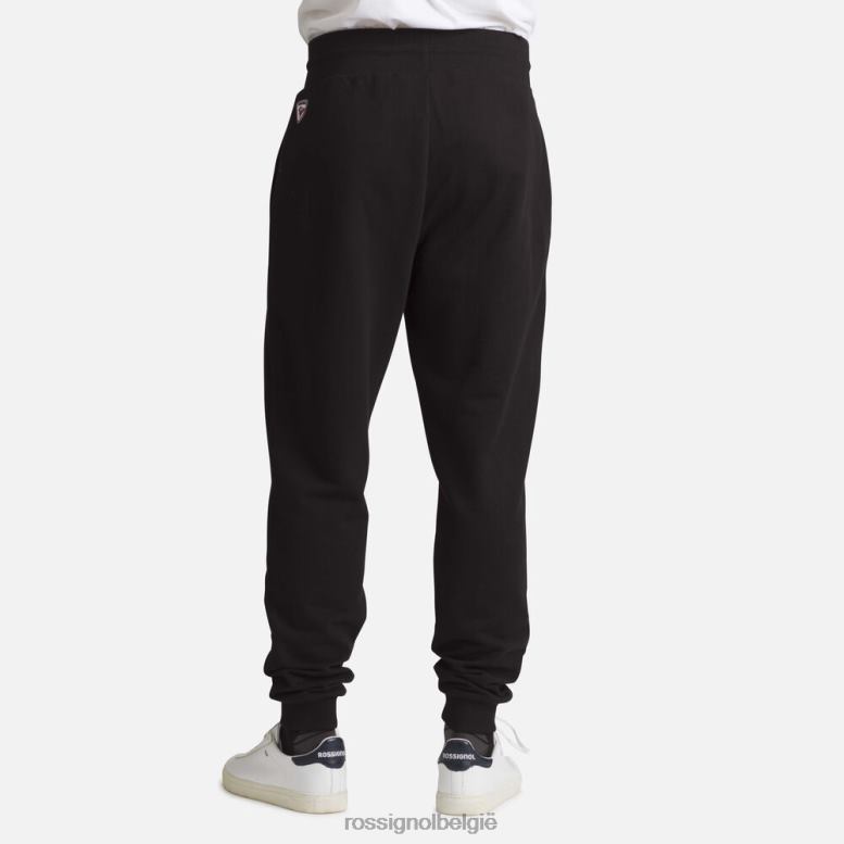 Heren Katoenen joggingbroek met logo zwart bodems Rossignol NF00D337