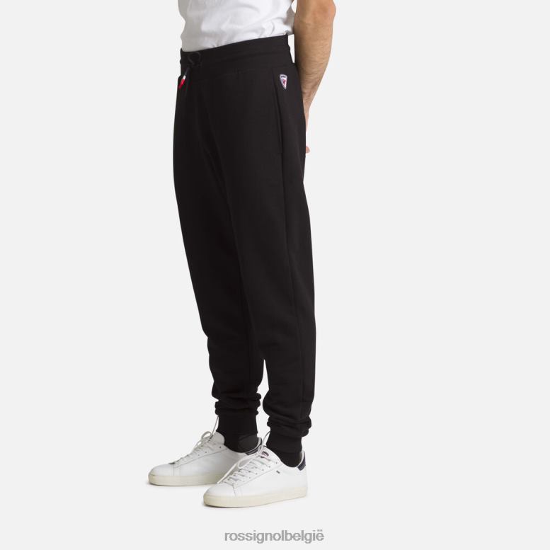 Heren Katoenen joggingbroek met logo zwart bodems Rossignol NF00D337