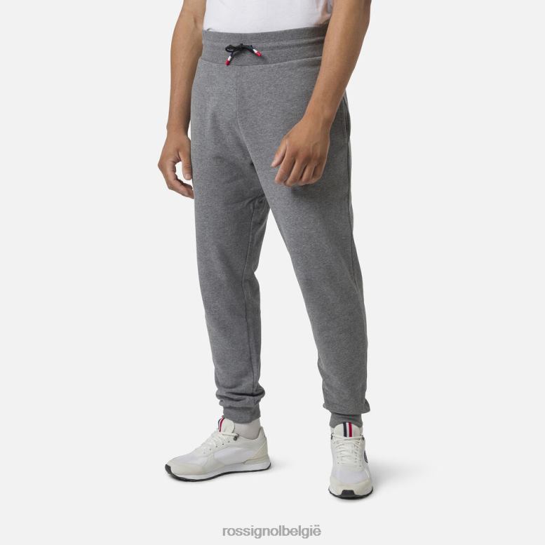 Heren fleece joggingbroek met logo heidegrijs bodems Rossignol NF00D377