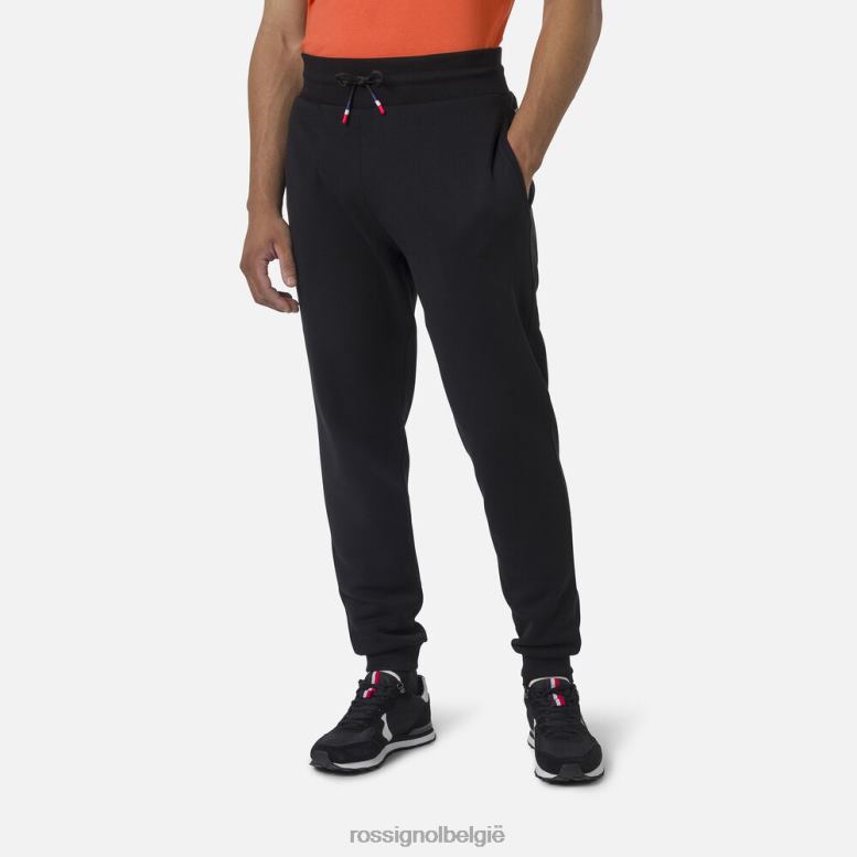 Heren fleece joggingbroek met logo zwart bodems Rossignol NF00D425