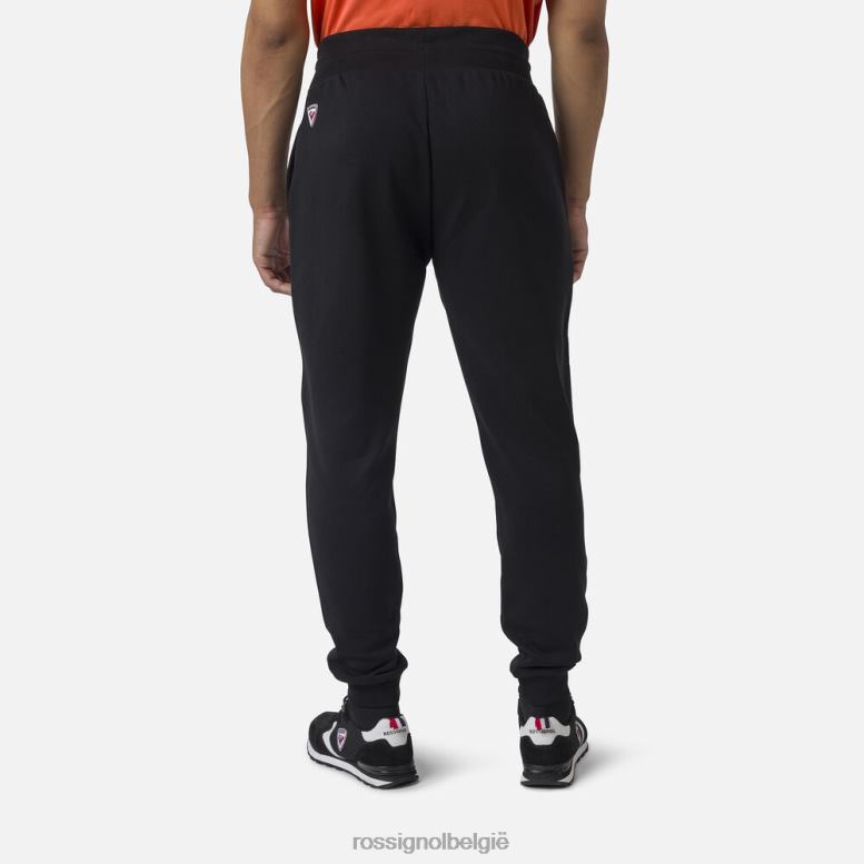 Heren fleece joggingbroek met logo zwart bodems Rossignol NF00D425