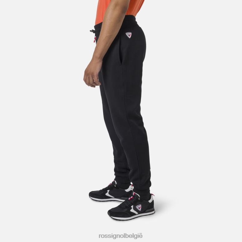 Heren fleece joggingbroek met logo zwart bodems Rossignol NF00D425