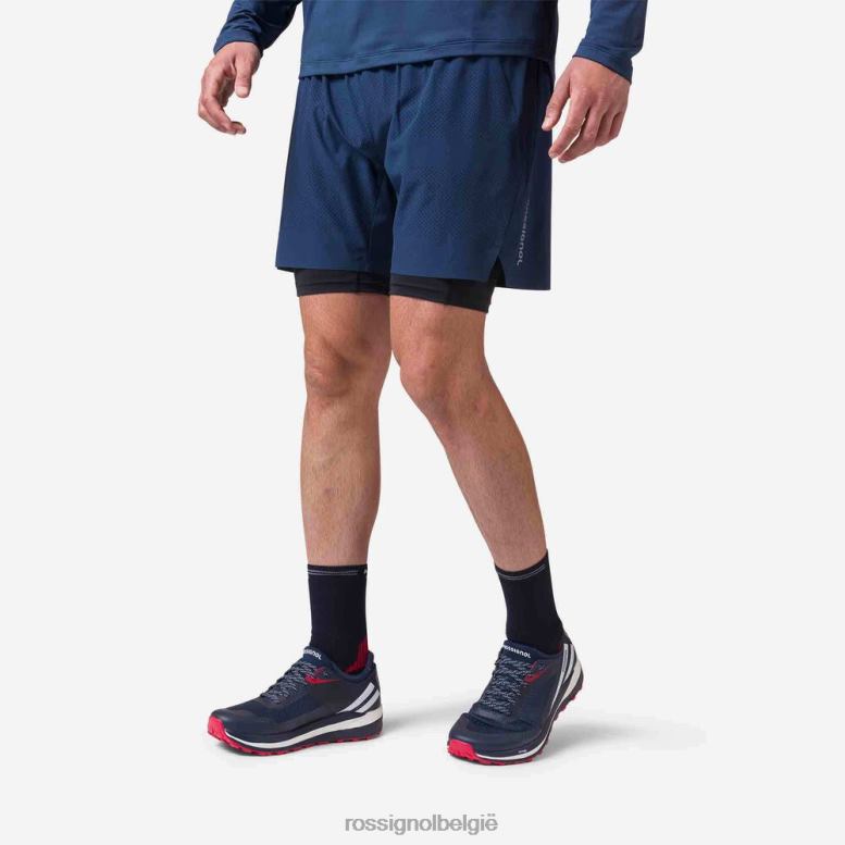 Heren trailrunning korte broek donker marine bodems Rossignol NF00D126