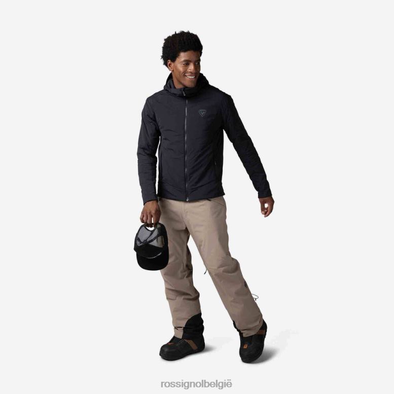 Heren capuchonjack aan de zijkant zwart toppen Rossignol NF00D205