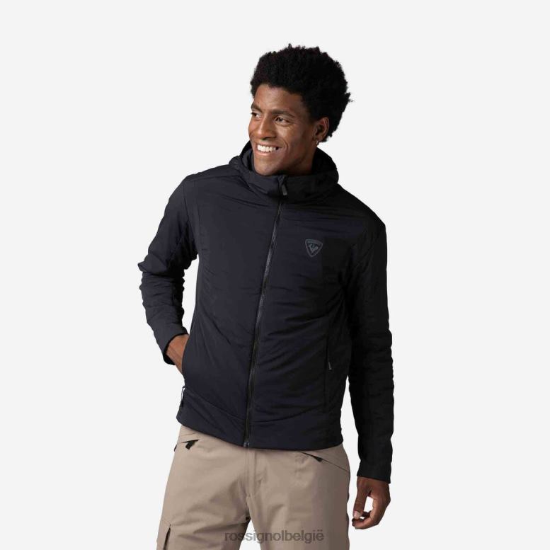 Heren capuchonjack aan de zijkant zwart toppen Rossignol NF00D205