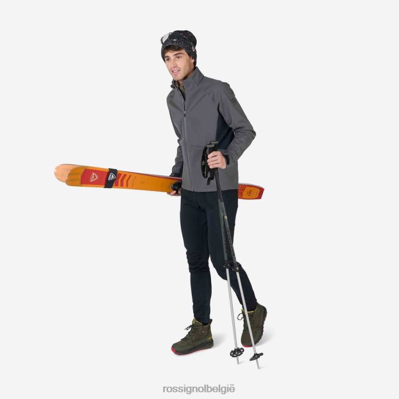 Heren softshell jas onyxgrijs toppen Rossignol NF00D516