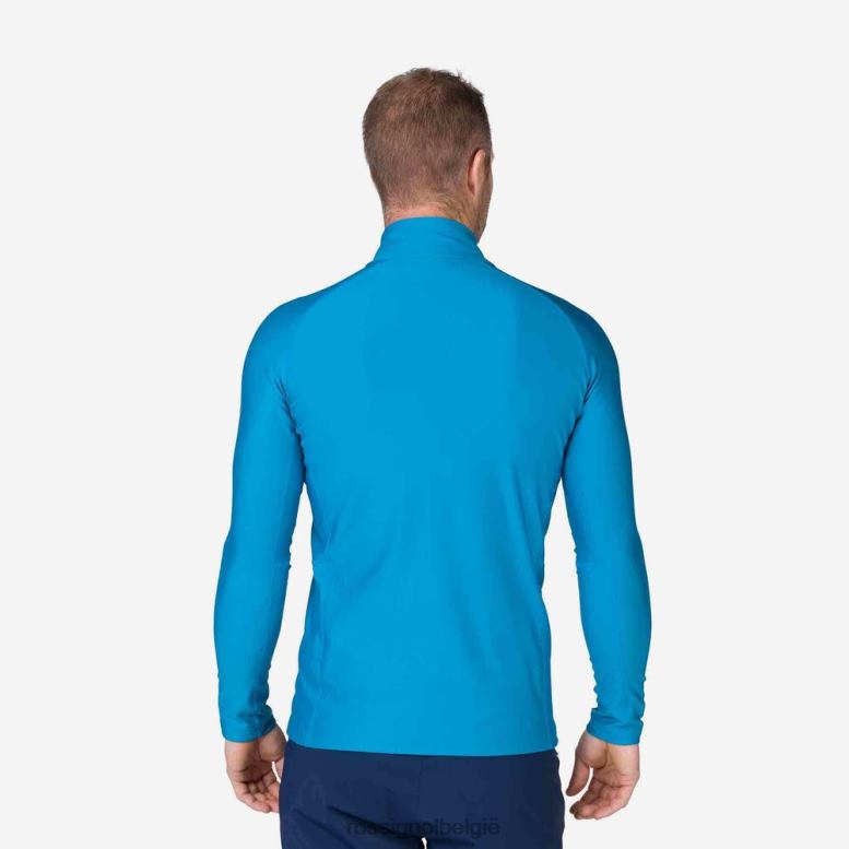 Heren Klassiek basislaagtopje met halve rits ethylblauw toppen Rossignol NF00D475