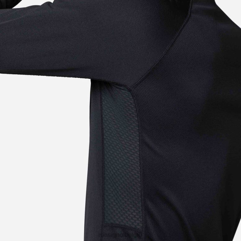 Heren poursuite basislaagtop met halve rits zwart toppen Rossignol NF00D410