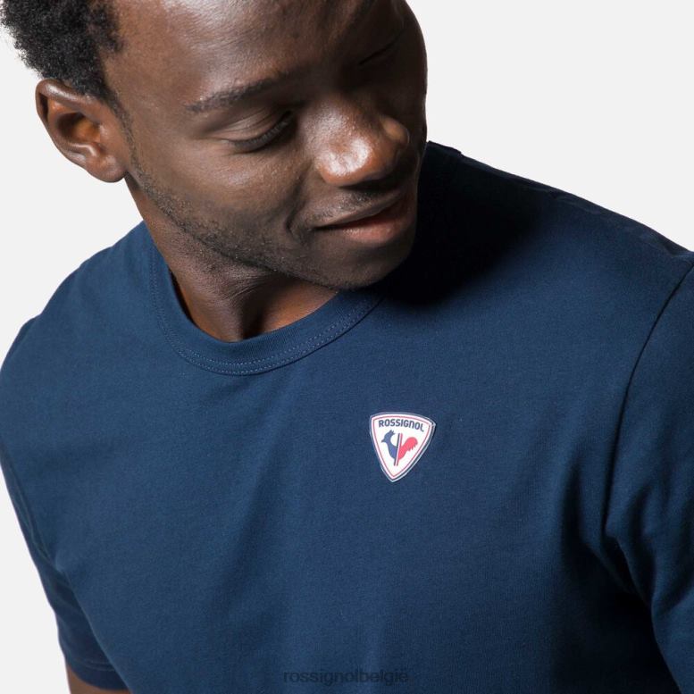 Heren Effen T-shirt met logo donkermarine toppen Rossignol NF00D34