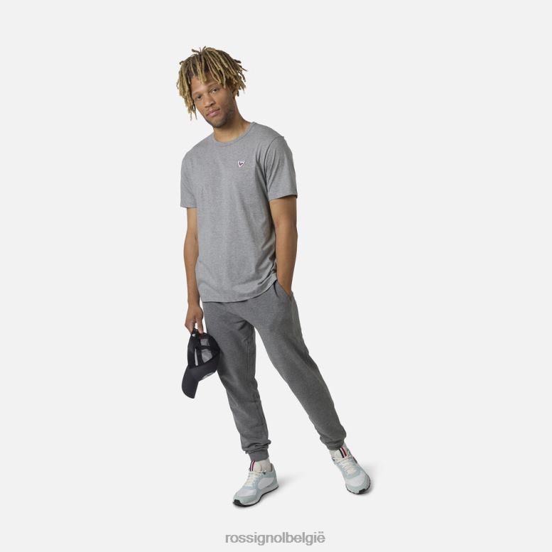 Heren Effen T-shirt met logo heidegrijs toppen Rossignol NF00D54