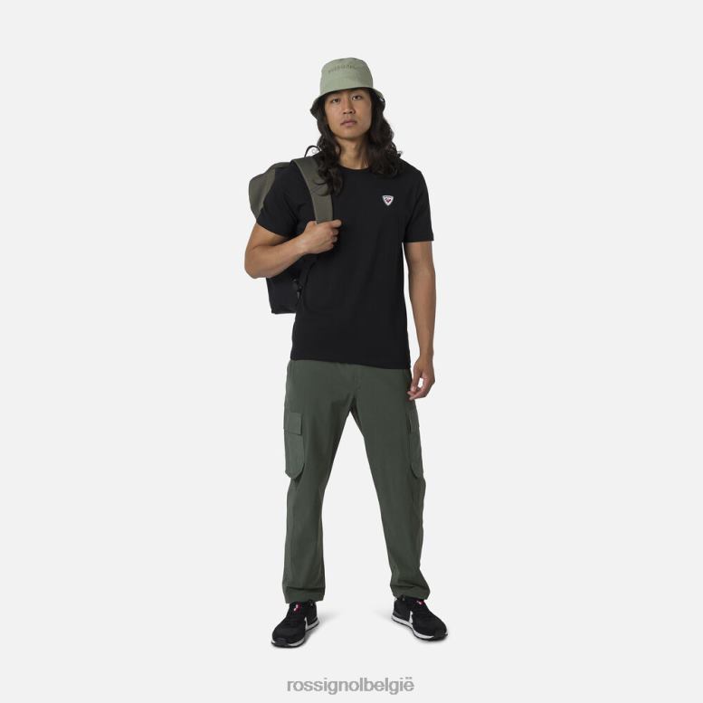 Heren Effen T-shirt met logo zwart toppen Rossignol NF00D27