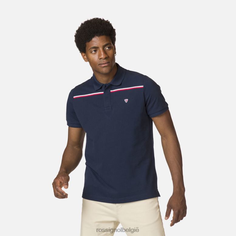 Heren Poloshirt met logoband donker marine toppen Rossignol NF00D515