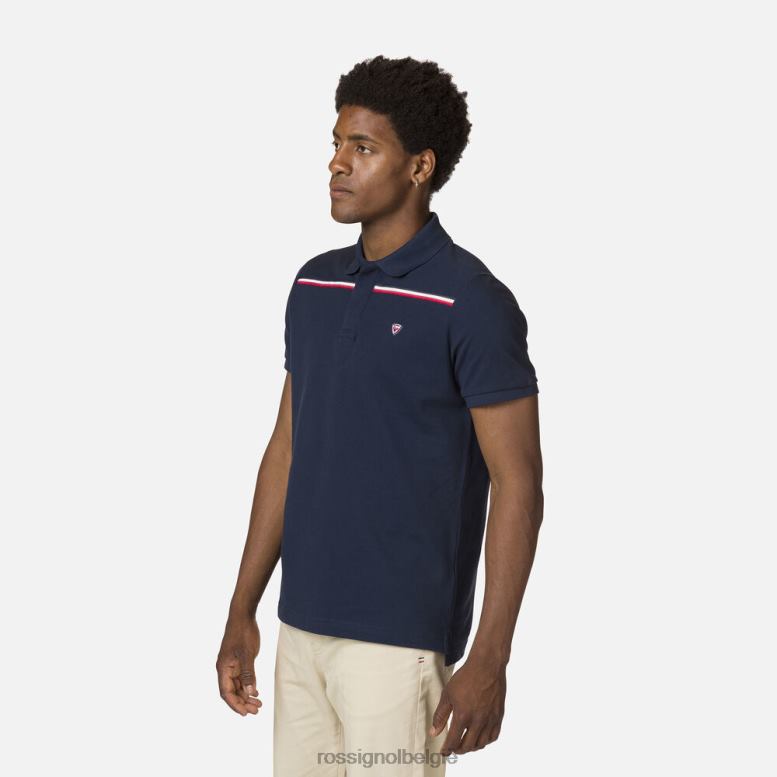 Heren Poloshirt met logoband donker marine toppen Rossignol NF00D515