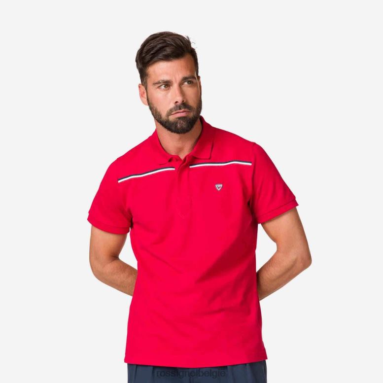 Heren Poloshirt met logoband karmijn toppen Rossignol NF00D504