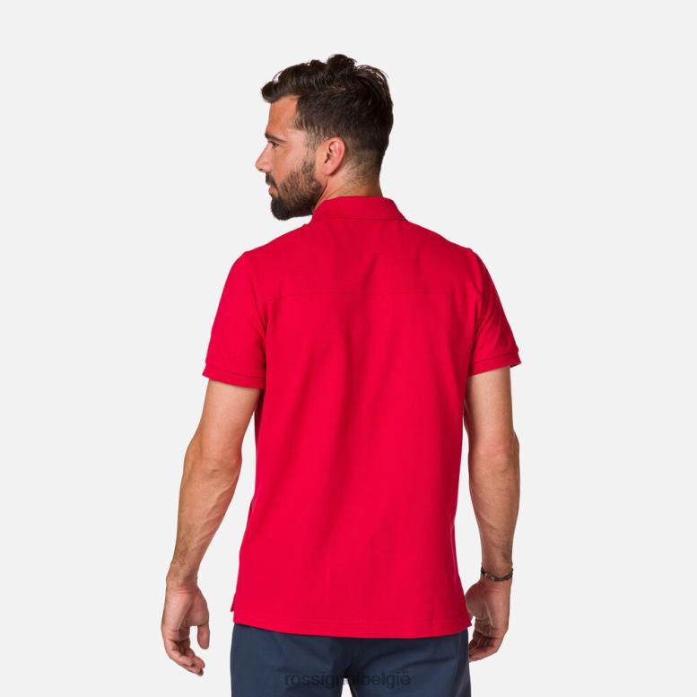 Heren Poloshirt met logoband karmijn toppen Rossignol NF00D504