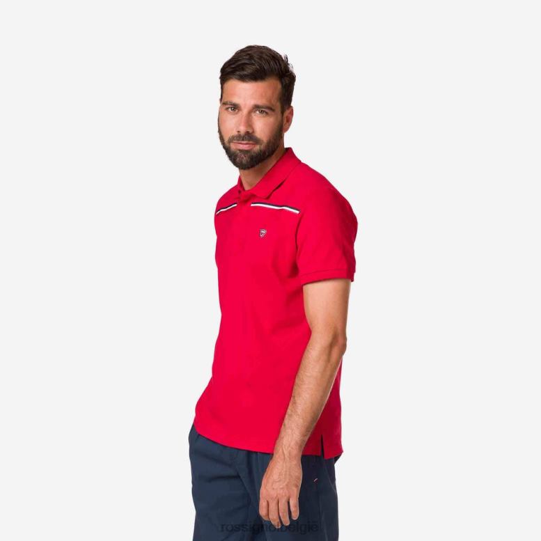 Heren Poloshirt met logoband karmijn toppen Rossignol NF00D504