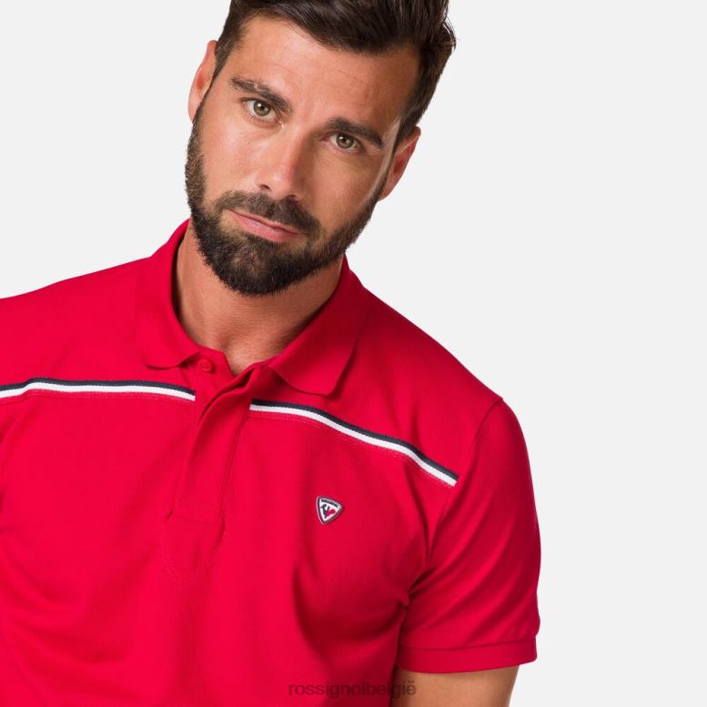 Heren Poloshirt met logoband karmijn toppen Rossignol NF00D504