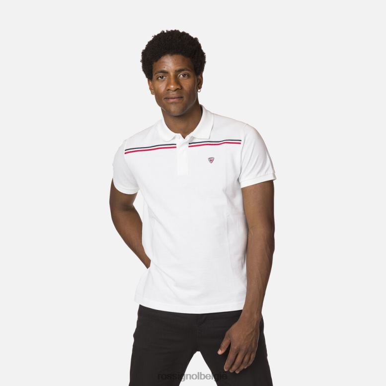 Heren Poloshirt met logoband wit toppen Rossignol NF00D80