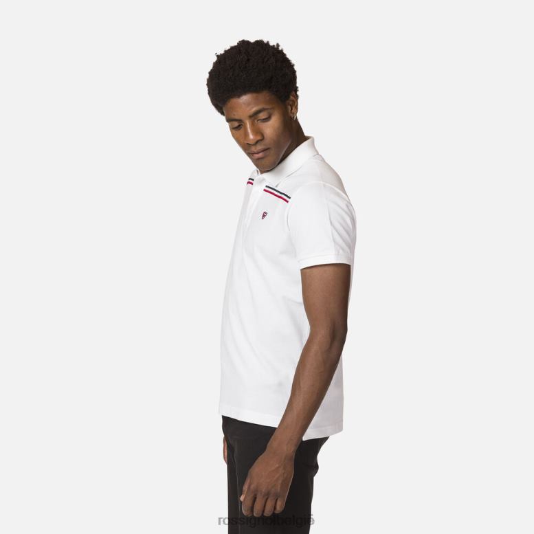 Heren Poloshirt met logoband wit toppen Rossignol NF00D80