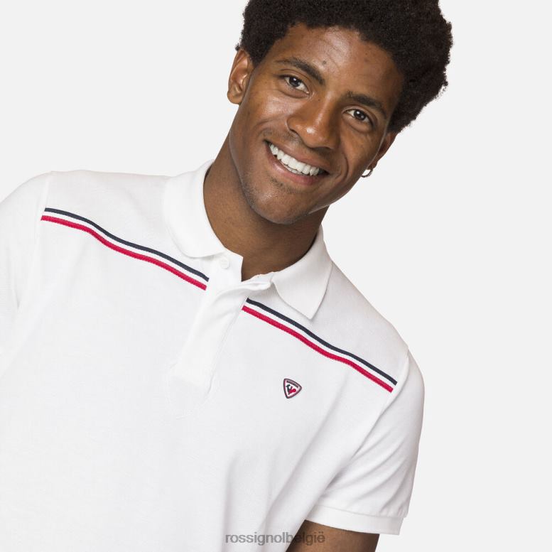 Heren Poloshirt met logoband wit toppen Rossignol NF00D80