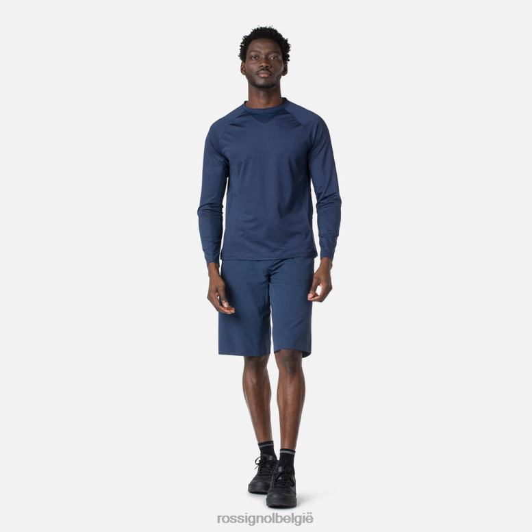 Heren Relaxte pasvorm van jersey met lange mouwen donkermarine toppen Rossignol NF00D86