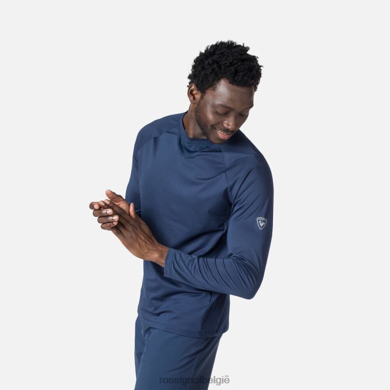 Heren Relaxte pasvorm van jersey met lange mouwen donkermarine toppen Rossignol NF00D86
