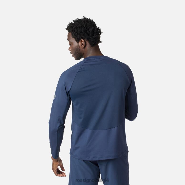 Heren Relaxte pasvorm van jersey met lange mouwen donkermarine toppen Rossignol NF00D86