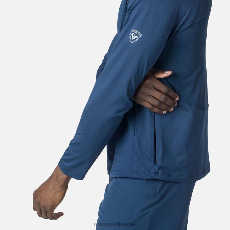 Heren Relaxte pasvorm van jersey met lange mouwen donkermarine toppen Rossignol NF00D86
