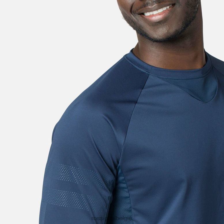 Heren Relaxte pasvorm van jersey met lange mouwen donkermarine toppen Rossignol NF00D86
