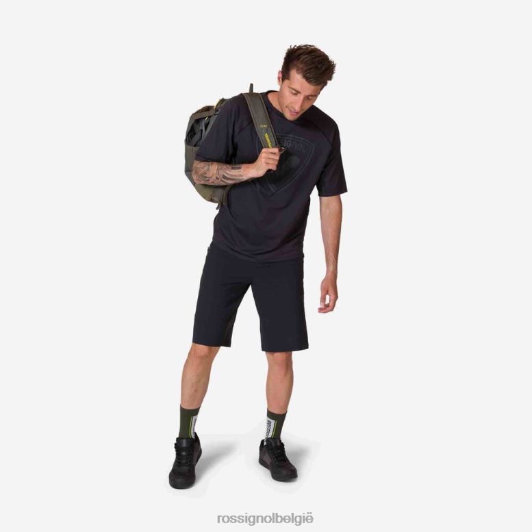 Heren jersey met korte mouwen, klassieke pasvorm zwart toppen Rossignol NF00D26