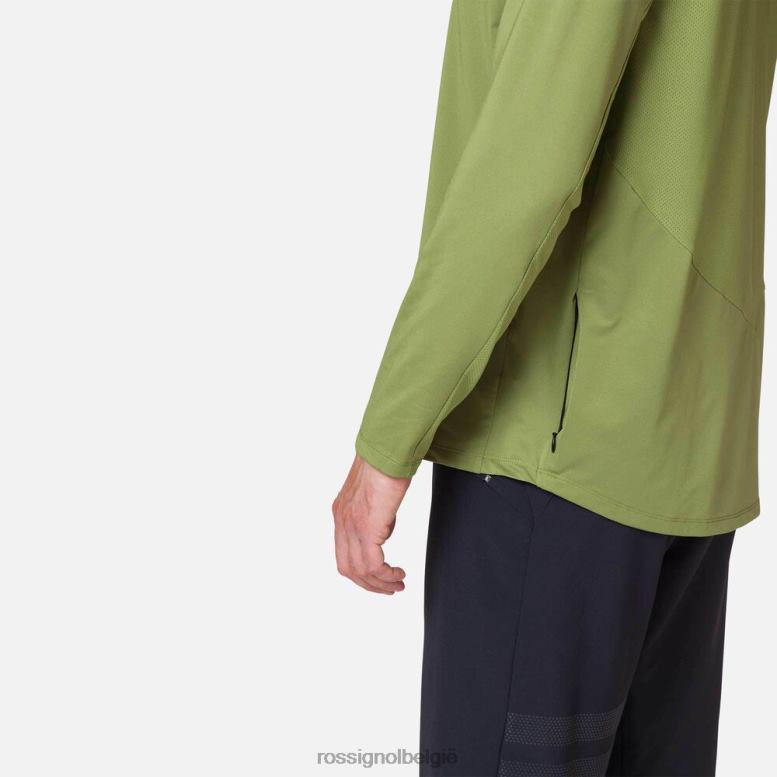 Heren jersey met lange mouwen, klassieke pasvorm mosgroen toppen Rossignol NF00D70