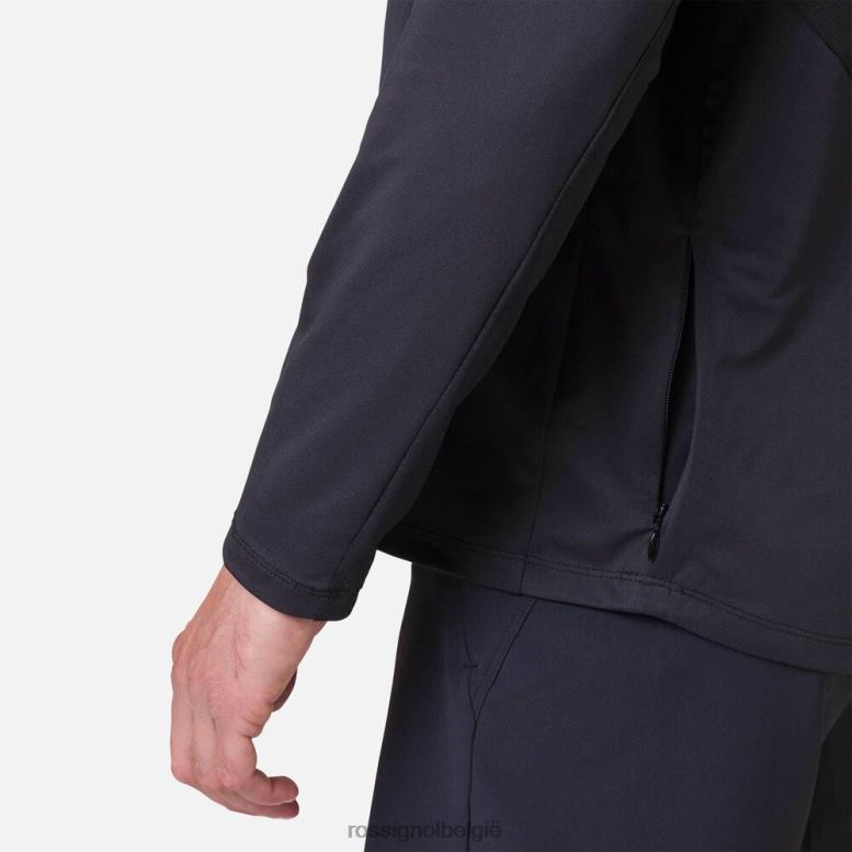 Heren jersey met lange mouwen, klassieke pasvorm zwart toppen Rossignol NF00D370