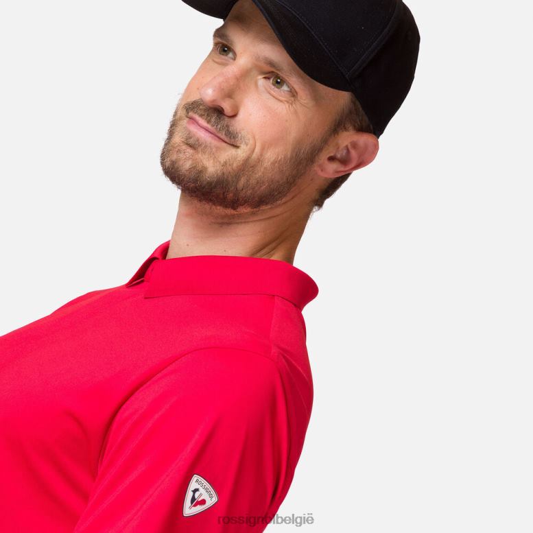 Heren lichtgewicht ademend poloshirt sportrood toppen Rossignol NF00D110
