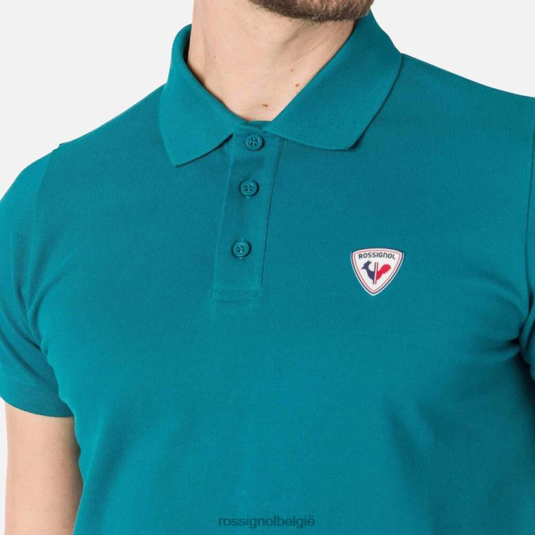 Heren logo-polo donkersmaragd toppen Rossignol NF00D33