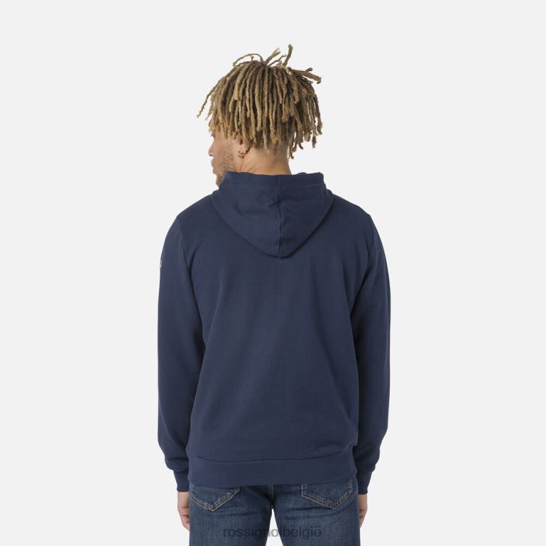 Heren Fleece sweatshirt met capuchon en volledige ritssluiting donkermarine toppen Rossignol NF00D434
