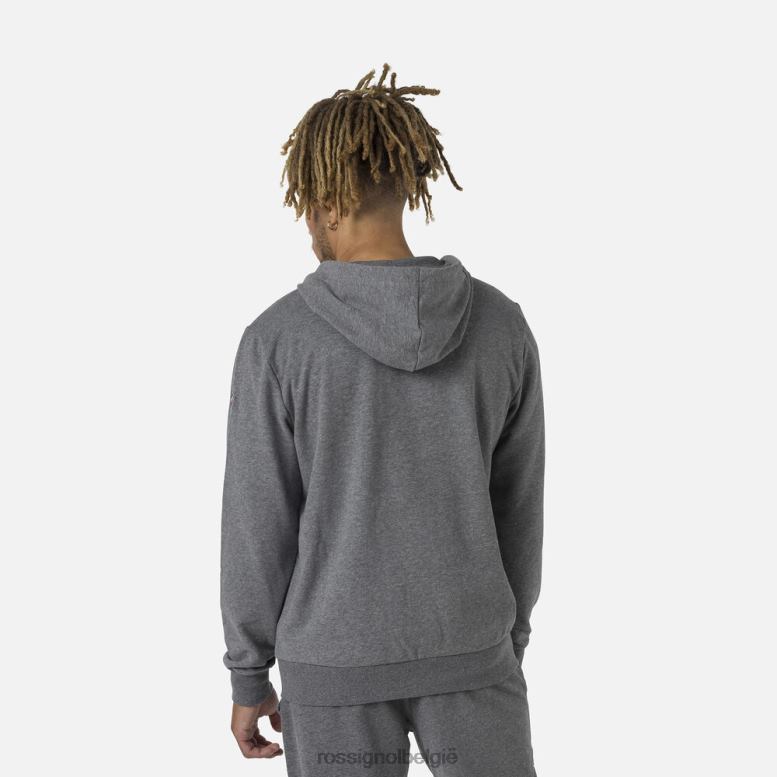 Heren Fleece sweatshirt met capuchon en volledige ritssluiting heidegrijs toppen Rossignol NF00D376