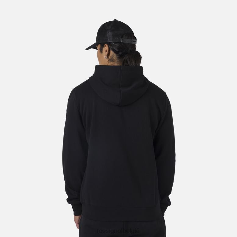 Heren Fleece sweatshirt met capuchon en volledige ritssluiting zwart toppen Rossignol NF00D323