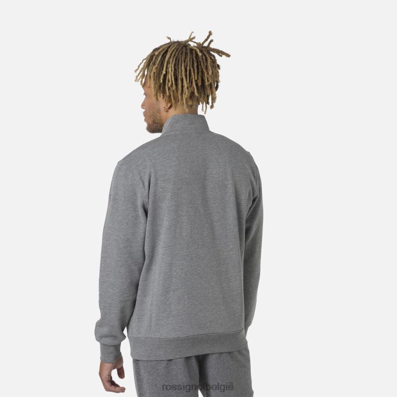 Heren Fleece sweatshirt met volledige ritssluiting en logo heidegrijs toppen Rossignol NF00D417