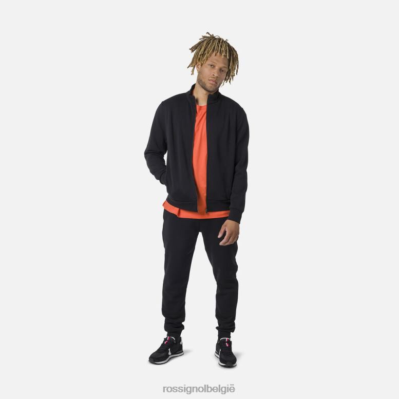 Heren Fleece sweatshirt met volledige ritssluiting en logo zwart toppen Rossignol NF00D433