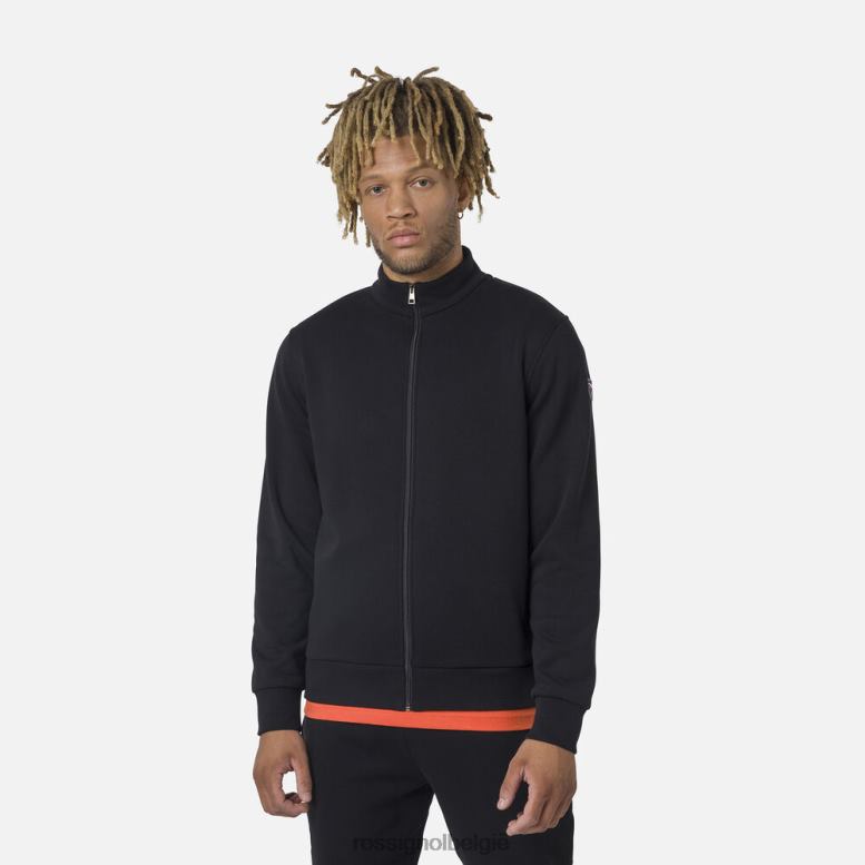 Heren Fleece sweatshirt met volledige ritssluiting en logo zwart toppen Rossignol NF00D433