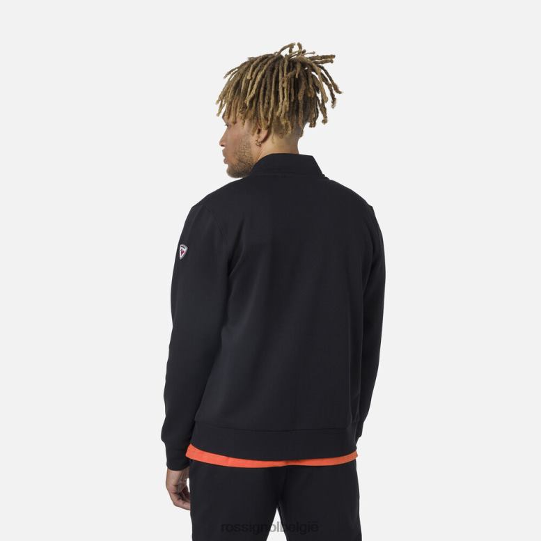 Heren Fleece sweatshirt met volledige ritssluiting en logo zwart toppen Rossignol NF00D433