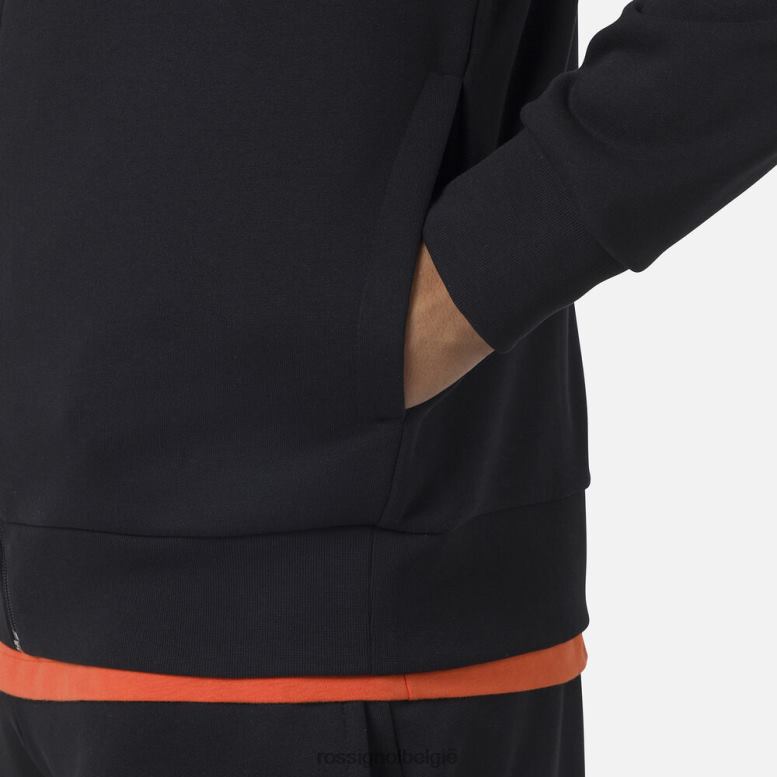 Heren Fleece sweatshirt met volledige ritssluiting en logo zwart toppen Rossignol NF00D433