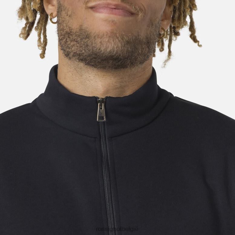 Heren Fleece sweatshirt met volledige ritssluiting en logo zwart toppen Rossignol NF00D433