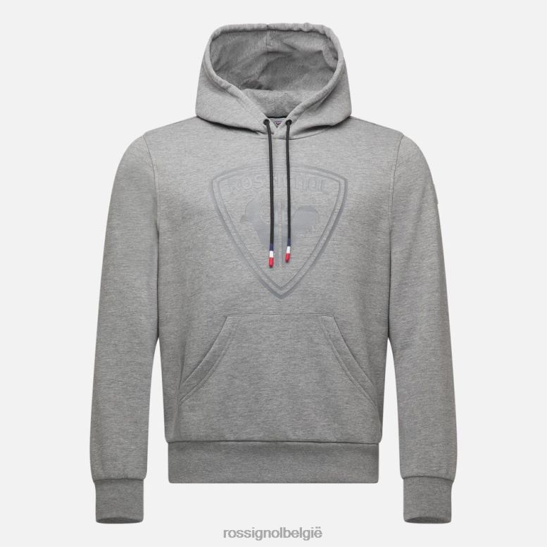 Heren Katoenen sweatshirt met capuchon en logo heidegrijs toppen Rossignol NF00D419