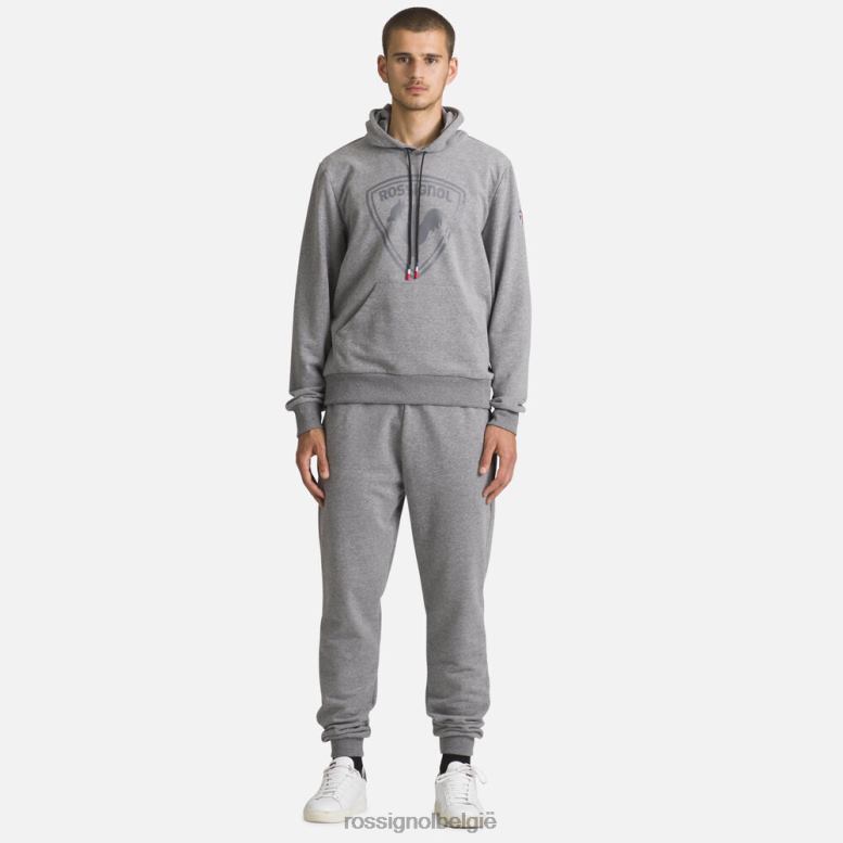 Heren Katoenen sweatshirt met capuchon en logo heidegrijs toppen Rossignol NF00D419
