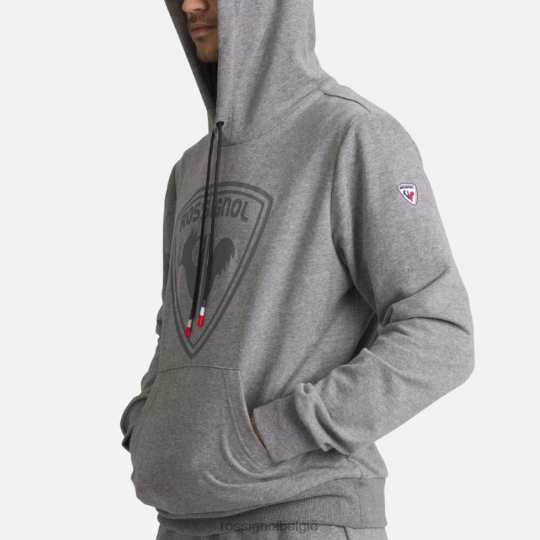 Heren Katoenen sweatshirt met capuchon en logo heidegrijs toppen Rossignol NF00D419