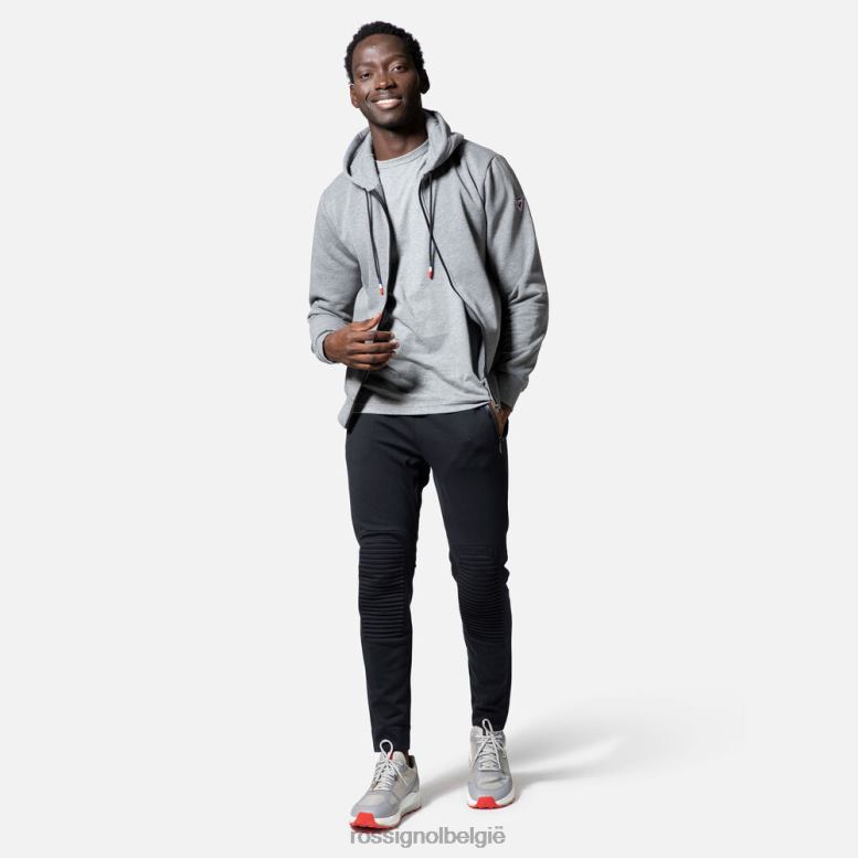 Heren Katoenen sweatshirt met capuchon en logo met volledige ritssluiting heidegrijs toppen Rossignol NF00D471